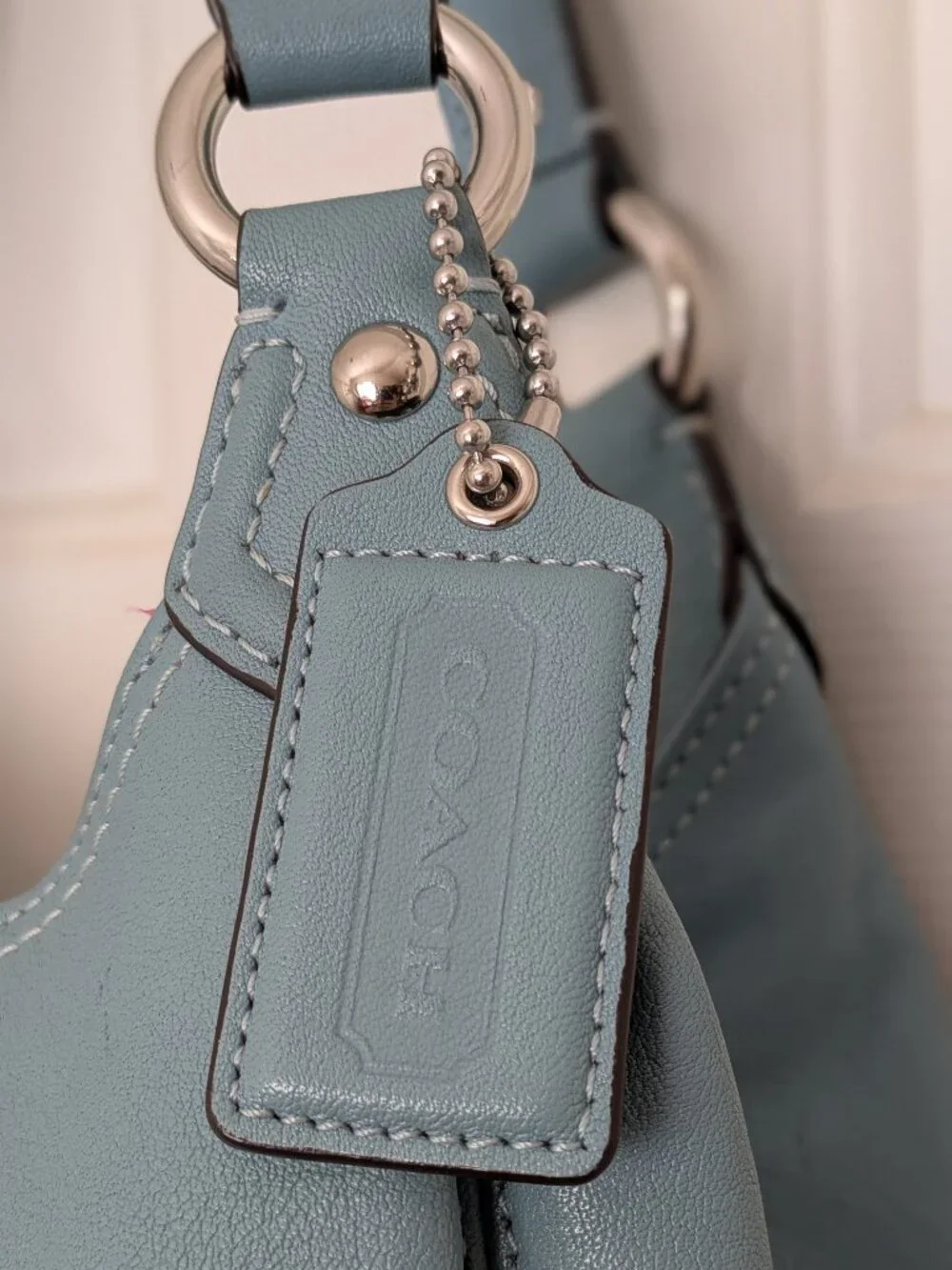 Coach Lexy Pebble Leather Shoulder Bag Large Silver Hardware . - Picture 2 of 14